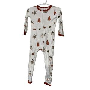 Kyte baby bamboo Pumpkin Print One Piece Pajama dual zip sz 2T